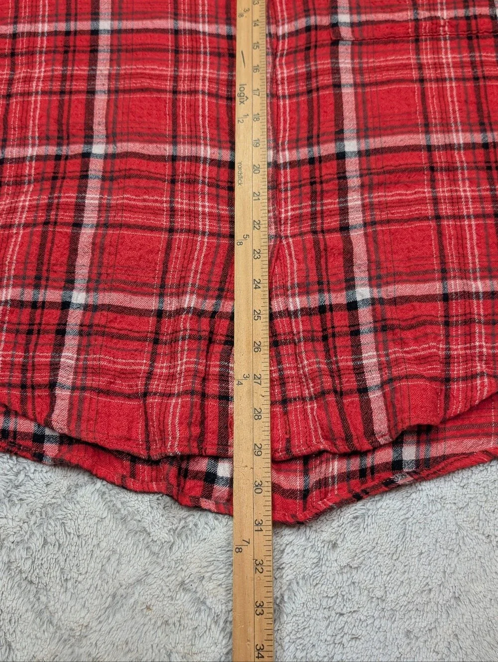 Free People Shirt Womens S Red Plaid Hidden Valley Button Down Slouchy Relax